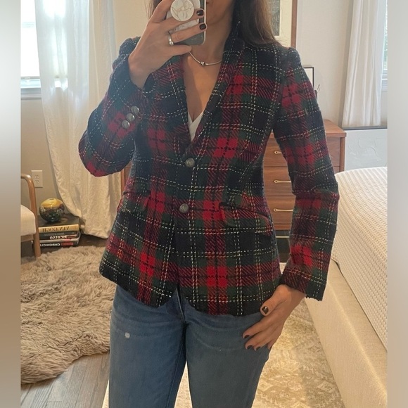 Talbots Classic Shetland Tartan Plaid Blazer - Picture 3 of 13